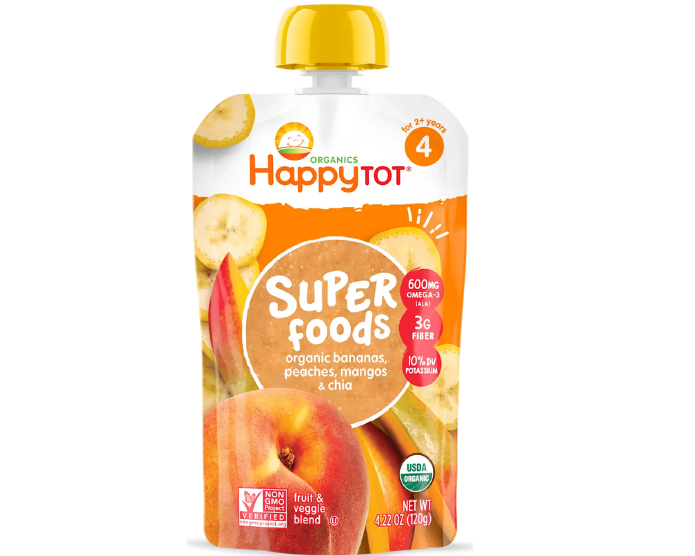 Happy Tot Organic Bananas, Peaches, Mangos