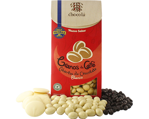 Granos de Café Cubiertos de Chocolate Blanco 