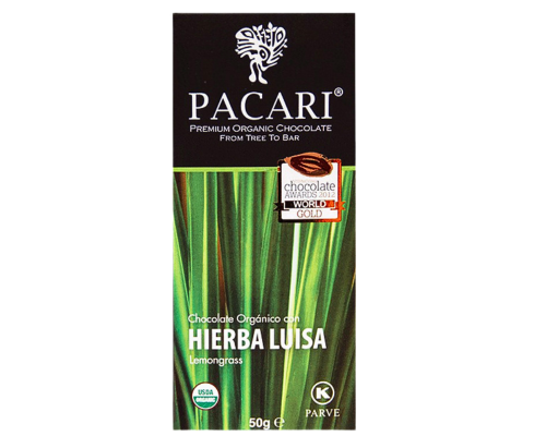 Paccari Chocolate Orgánico con Esencia de Hierba Luisa 